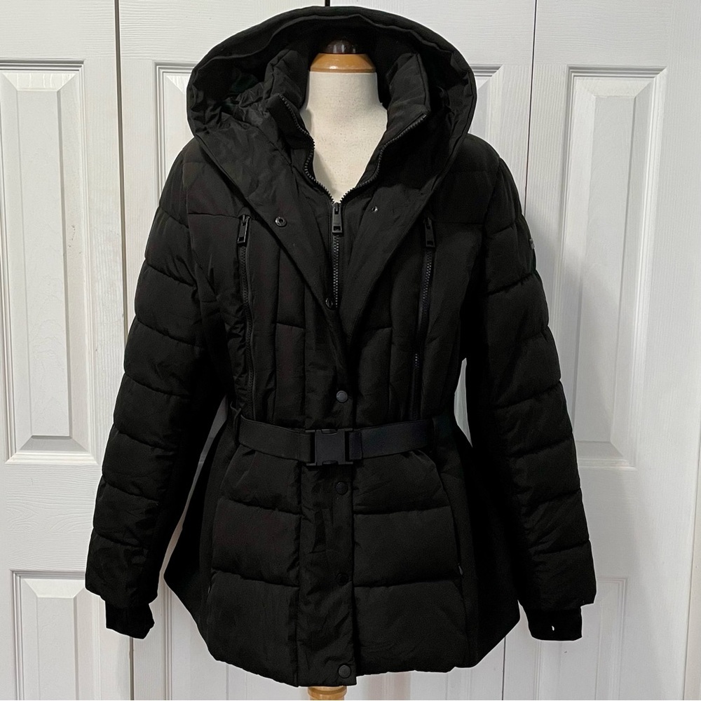 London Fog Women's Black Hooded Puffer Jacket